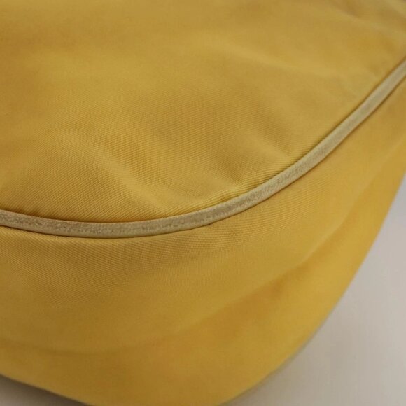 PRADA Shoulder Bag Nylon Leather Yellow Gold Auth 102786 - Picture 3 of 16